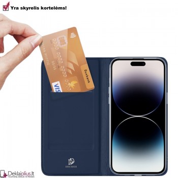 Dux Ducis Skin Pro dirbtinės odos dėklas - mėlynas (Apple Iphone 15 Pro Max) Dux Ducis Skin Pro dirbtinės odos dėklas - mėlynas (Apple Iphone 15 Pro Max)